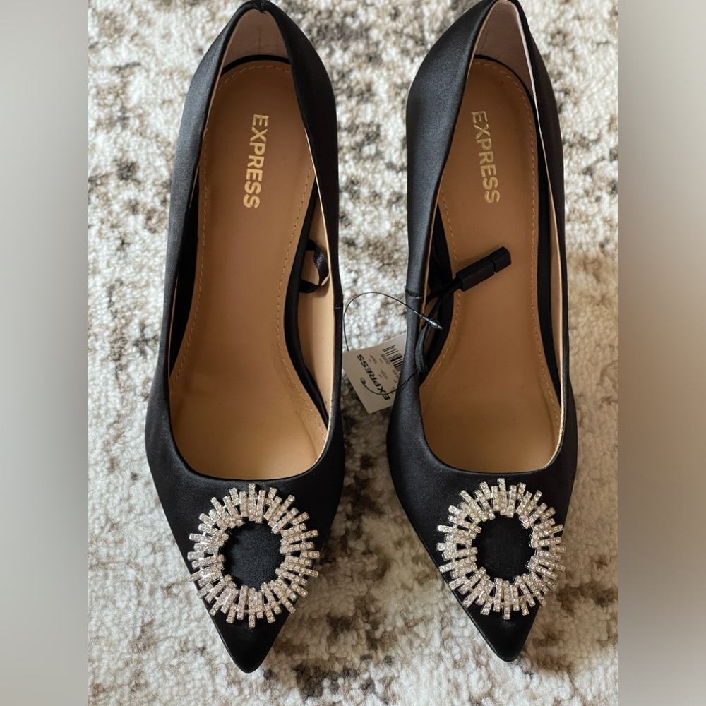 Express Black Embellished Women's Shoes